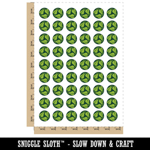 Three Leaves Circle Recycle Pattern Temporary Tattoo Water Resistant Fake Body Art Set Collection (1 Sheet)