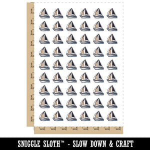 Simple Sailboat on Ocean Water Temporary Tattoo Water Resistant Fake Body Art Set Collection (1 Sheet)