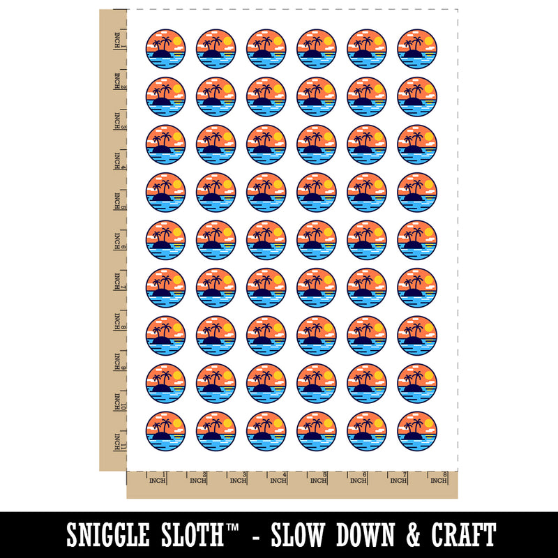Deserted Island in Ocean Temporary Tattoo Water Resistant Fake Body Art Set Collection (1 Sheet)