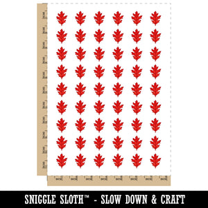 Red Oak Leaf Temporary Tattoo Water Resistant Fake Body Art Set Collection (1 Sheet)