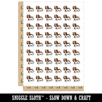 Cartoon Cavalier King Charles Spaniel Dog Pet Temporary Tattoo Water Resistant Fake Body Art Set Collection (1 Sheet)