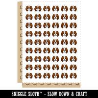 Cartoon Cavalier King Charles Spaniel Head Temporary Tattoo Water Resistant Fake Body Art Set Collection (1 Sheet)