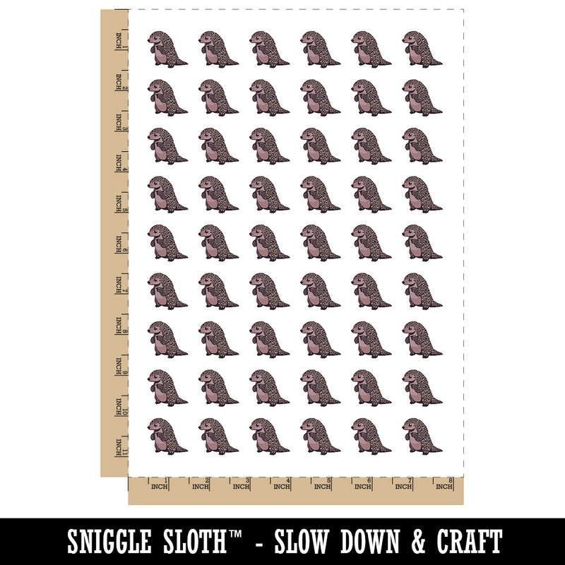 Cartoon Pangolin Endangered Species Standing Temporary Tattoo Water Resistant Fake Body Art Set Collection (1 Sheet)