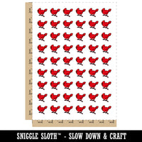 Winter Cardinal on Branch Temporary Tattoo Water Resistant Fake Body Art Set Collection (1 Sheet)