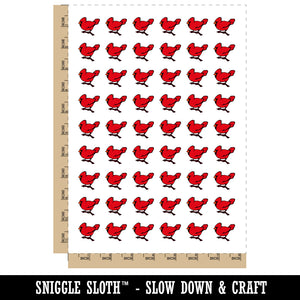 Winter Cardinal on Branch Temporary Tattoo Water Resistant Fake Body Art Set Collection (1 Sheet)