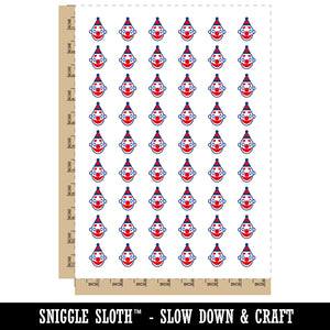 Classic Clown Head Circus Carnival Temporary Tattoo Water Resistant Fake Body Art Set Collection (1 Sheet)