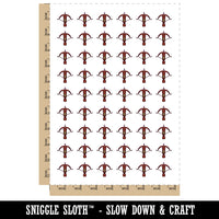 Crossbow Archer Ranged Weapon Temporary Tattoo Water Resistant Fake Body Art Set Collection (1 Sheet)