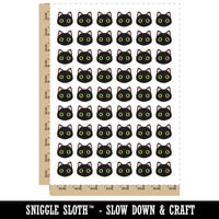 Simple Cat Head Icon Temporary Tattoo Water Resistant Fake Body Art Set Collection (1 Sheet)