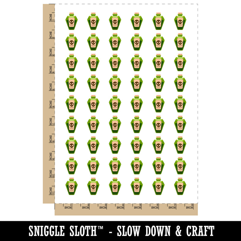 Skull Potion Poison Bottle Temporary Tattoo Water Resistant Fake Body Art Set Collection (1 Sheet)