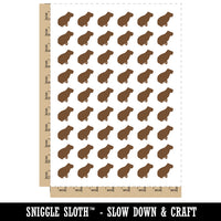 Capybara Rodent Silhouette Temporary Tattoo Water Resistant Fake Body Art Set Collection (1 Sheet)