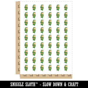 Pocket Frog Shy Toad Funny Temporary Tattoo Water Resistant Fake Body Art Set Collection (1 Sheet)