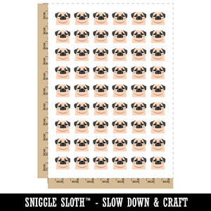Sleeping Pocket Pug Dog Temporary Tattoo Water Resistant Fake Body Art Set Collection (1 Sheet)