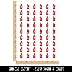 Spicy Hot Sauce Rooster Bottle Sriracha Temporary Tattoo Water Resistant Fake Body Art Set Collection (1 Sheet)