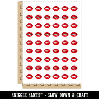 Juicy Red Lips Mouth Temporary Tattoo Water Resistant Fake Body Art Set Collection (1 Sheet)