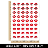 Juicy Red Vampire Lips Teeth Fangs Temporary Tattoo Water Resistant Fake Body Art Set Collection (1 Sheet)