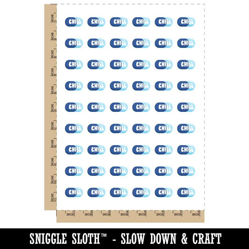 Chill Pill Funny Temporary Tattoo Water Resistant Fake Body Art Set Collection (1 Sheet)