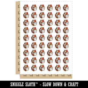 Cute Kawaii Chocolate Milk Carton Temporary Tattoo Water Resistant Fake Body Art Set Collection (1 Sheet)