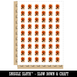Fall Pumpkin Boy Halloween Jack O Lantern Temporary Tattoo Water Resistant Fake Body Art Set Collection (1 Sheet)