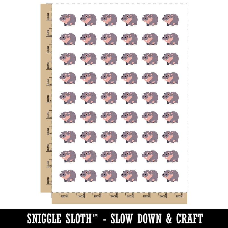 Cute Chubby Baby Hippo Hippopotamus Temporary Tattoo Water Resistant Fake Body Art Set Collection (1 Sheet)