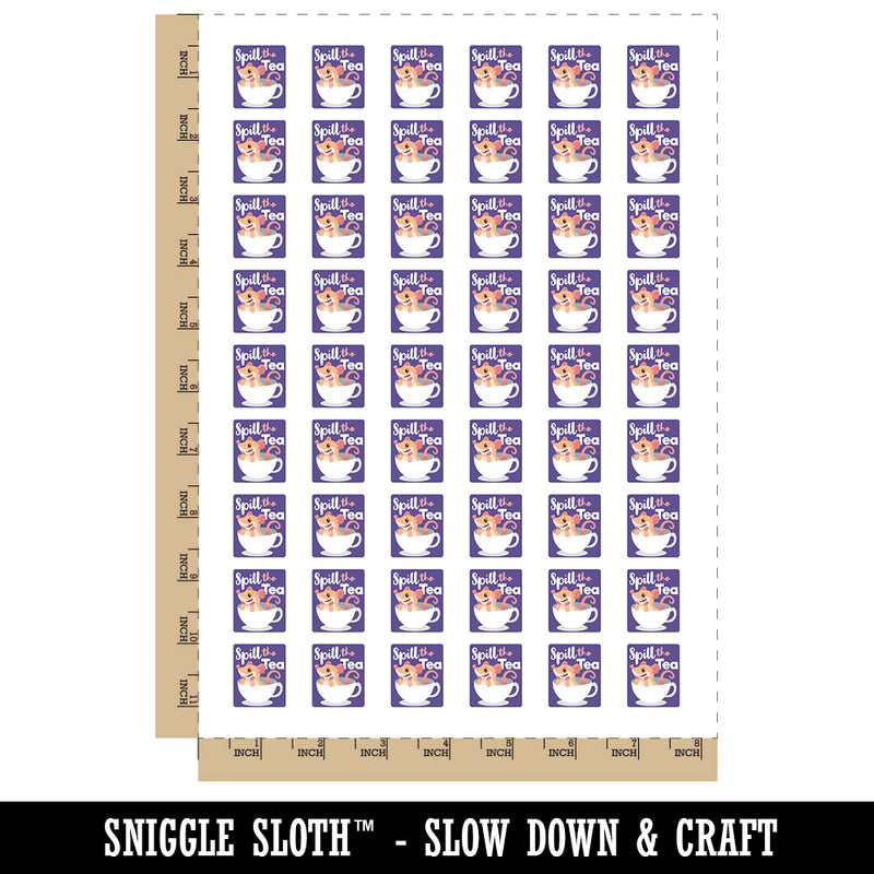 Spill the Tea Gossip Mouse Teacup Temporary Tattoo Water Resistant Fake Body Art Set Collection (1 Sheet)