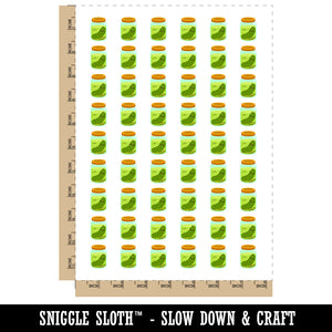 Pickle in Jar Temporary Tattoo Water Resistant Fake Body Art Set Collection (1 Sheet)