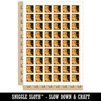 Dog Staring Out Window Temporary Tattoo Water Resistant Fake Body Art Set Collection (1 Sheet)