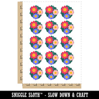 Flower Trio Temporary Tattoo Water Resistant Fake Body Art Set Collection (1 Sheet)