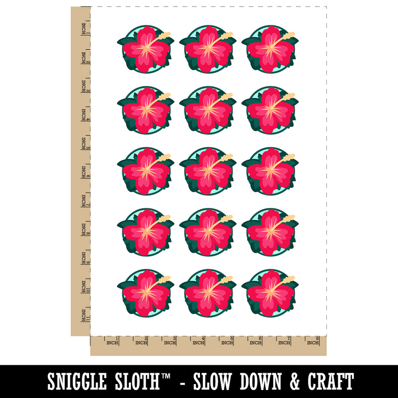 Hibiscus Hawaii Tropical Flower Temporary Tattoo Water Resistant Fake Body Art Set Collection (1 Sheet)