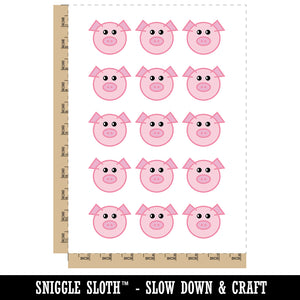 Cute Pig Face Temporary Tattoo Water Resistant Fake Body Art Set Collection (1 Sheet)