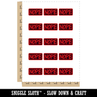 Nope Text Temporary Tattoo Water Resistant Fake Body Art Set Collection (1 Sheet)