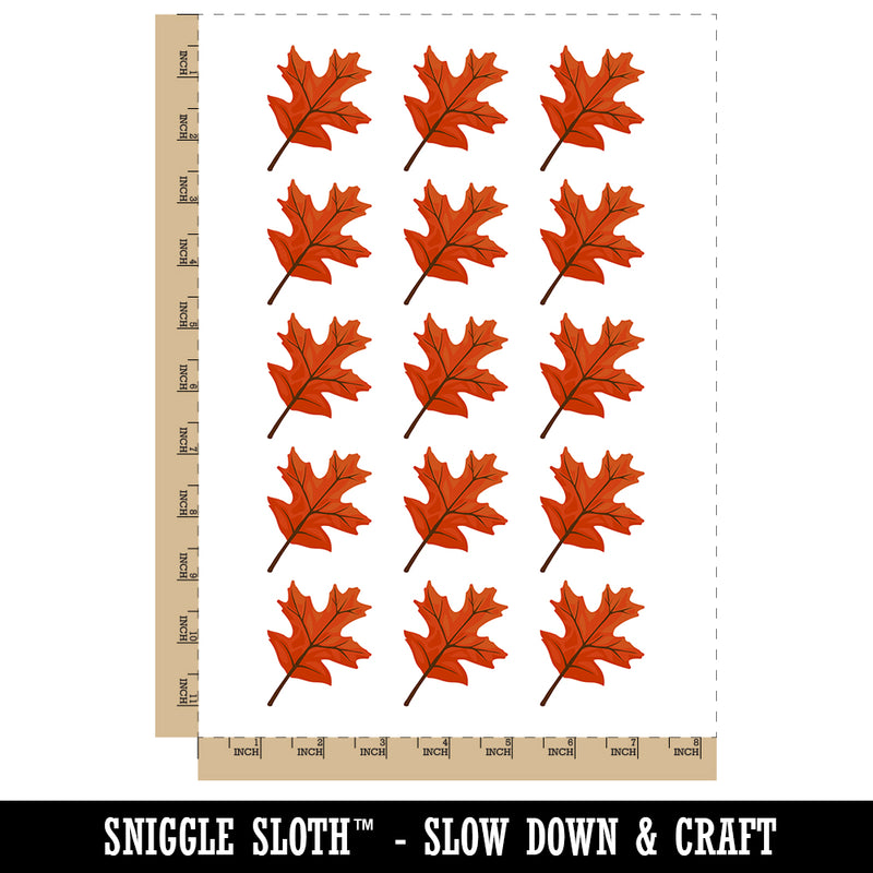 Oak Leaf Temporary Tattoo Water Resistant Fake Body Art Set Collection (1 Sheet)
