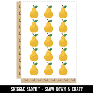 Pear Fruit Solid Temporary Tattoo Water Resistant Fake Body Art Set Collection (1 Sheet)