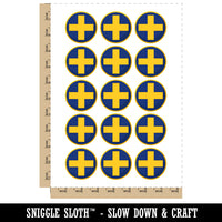 Plus Sign Solid Temporary Tattoo Water Resistant Fake Body Art Set Collection (1 Sheet)