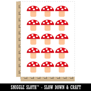 Toadstool Mushroom Temporary Tattoo Water Resistant Fake Body Art Set Collection (1 Sheet)