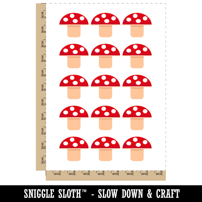 Toadstool Mushroom Temporary Tattoo Water Resistant Fake Body Art Set Collection (1 Sheet)