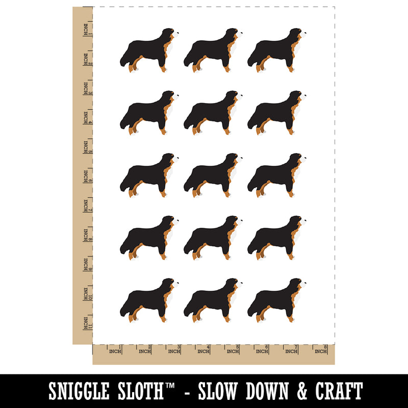 Bernese Mountain Dog Solid Temporary Tattoo Water Resistant Fake Body Art Set Collection (1 Sheet)
