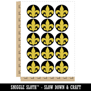 Fleur de Lis Solid Temporary Tattoo Water Resistant Fake Body Art Set Collection (1 Sheet)