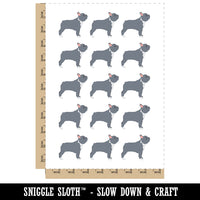 French Bulldog Dog Solid Temporary Tattoo Water Resistant Fake Body Art Set Collection (1 Sheet)
