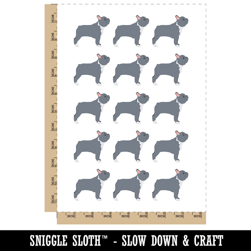 French Bulldog Dog Solid Temporary Tattoo Water Resistant Fake Body Art Set Collection (1 Sheet)