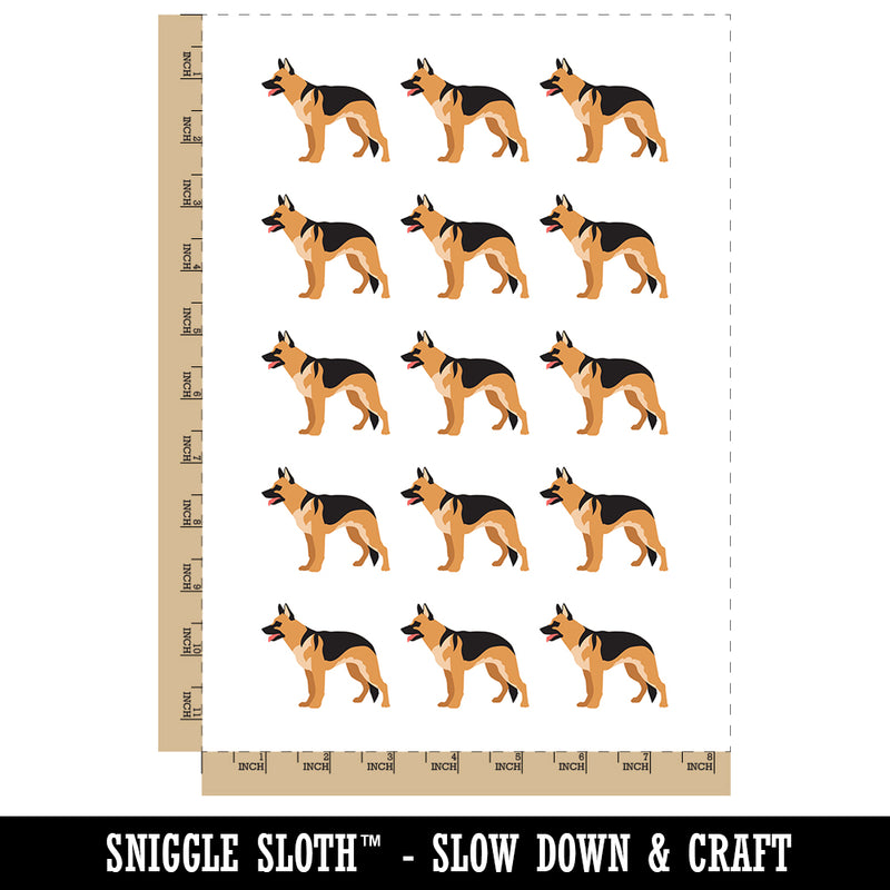 German Shepherd Dog Solid Temporary Tattoo Water Resistant Fake Body Art Set Collection (1 Sheet)
