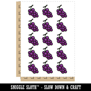 Grapes Outline Doodle Temporary Tattoo Water Resistant Fake Body Art Set Collection (1 Sheet)