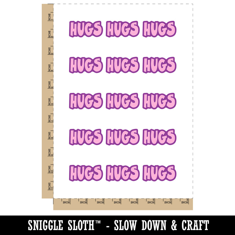 Hugs Fun Text Love Temporary Tattoo Water Resistant Fake Body Art Set Collection (1 Sheet)