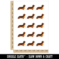 Long Haired Dachshund Dog Solid Temporary Tattoo Water Resistant Fake Body Art Set Collection (1 Sheet)