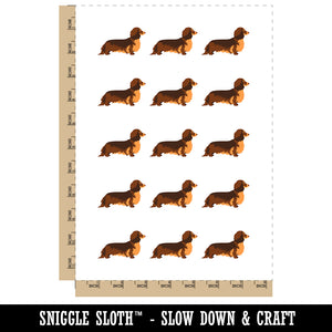 Long Haired Dachshund Dog Solid Temporary Tattoo Water Resistant Fake Body Art Set Collection (1 Sheet)