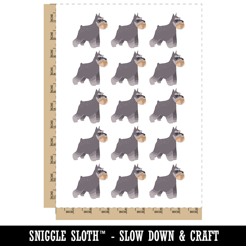 Miniature Schnauzer Dog Solid Temporary Tattoo Water Resistant Fake Body Art Set Collection (1 Sheet)
