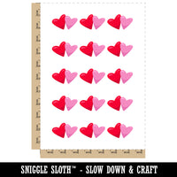 Pair of Hearts Love Temporary Tattoo Water Resistant Fake Body Art Set Collection (1 Sheet)