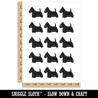Scottish Terrier Scottie Dog Solid Temporary Tattoo Water Resistant Fake Body Art Set Collection (1 Sheet)