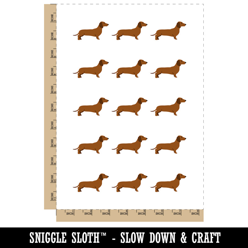 Smooth Haired Dachshund Dog Solid Temporary Tattoo Water Resistant Fake Body Art Set Collection (1 Sheet)