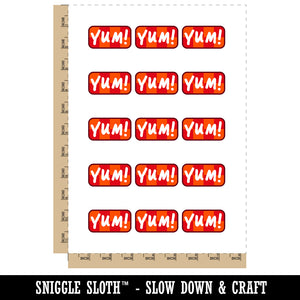 Yum Food Cooking Fun Text Temporary Tattoo Water Resistant Fake Body Art Set Collection (1 Sheet)