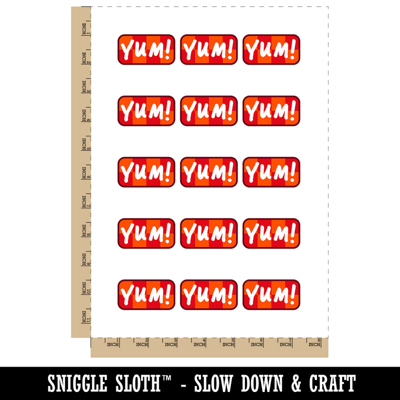 Yum Food Cooking Fun Text Temporary Tattoo Water Resistant Fake Body Art Set Collection (1 Sheet)
